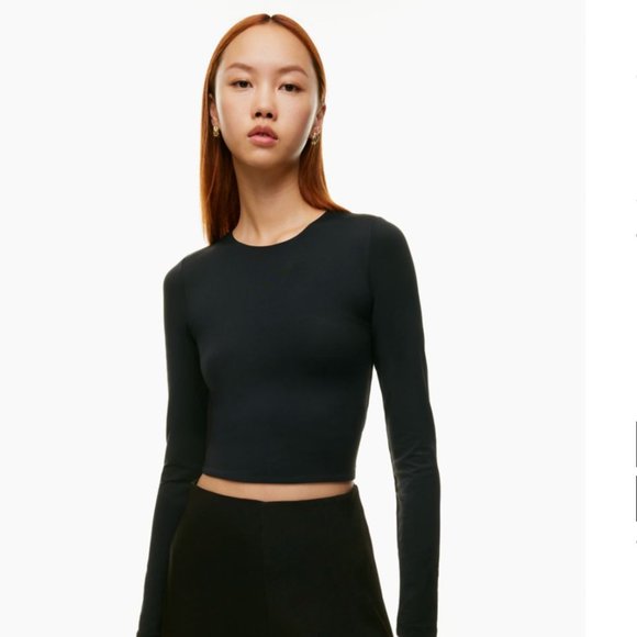 NWT Aritzia Babaton Contour Crew Longsleeve | Small Black - Picture 1 of 5